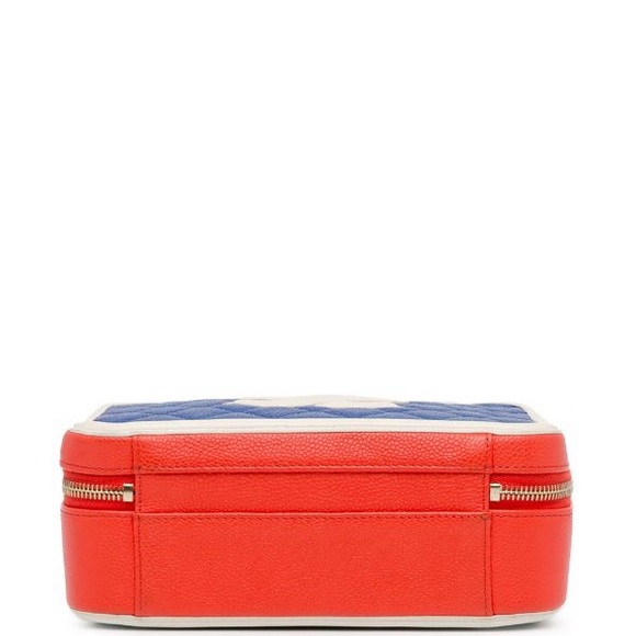 Chanel  Caviar Quilted Small CC Filigree Vanity Case Blue White Red - Picture 4 of 11